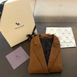 Black Goat Coat with Raglan Sleeve